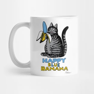 B kliban cat- cat eats banana Mug